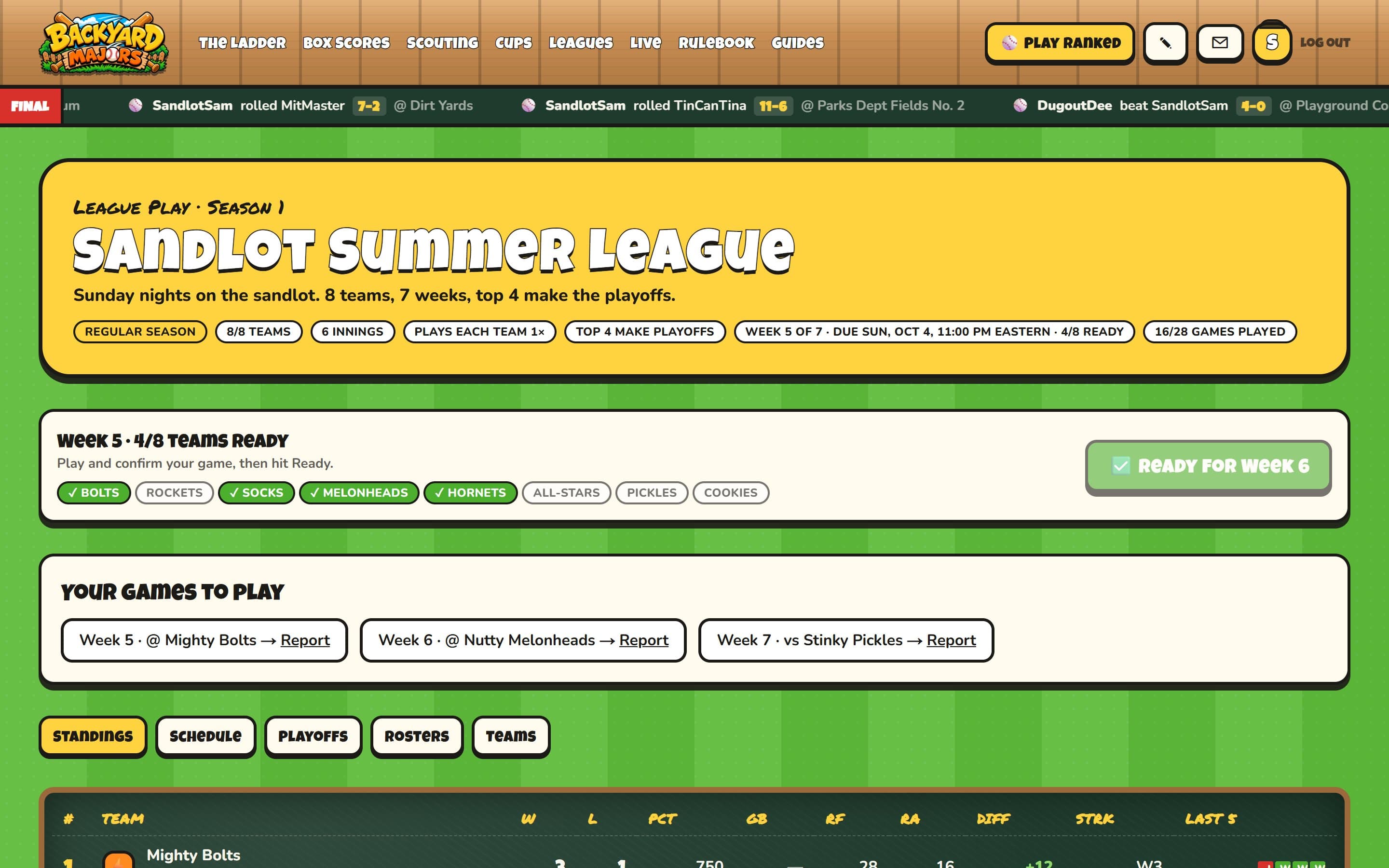 League Play